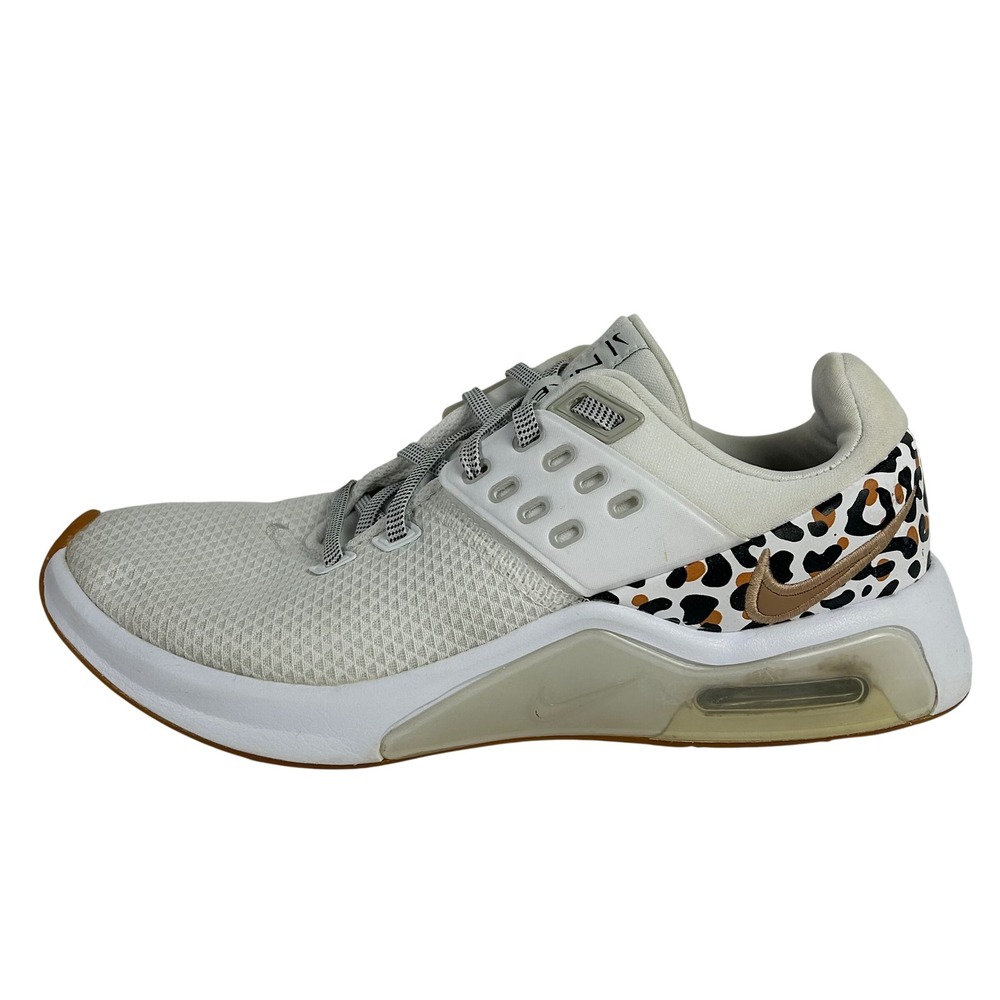 Nike Air Max Bella TR 4 Womens White Gold Leopard Print Shoes DA2748-105 8.5